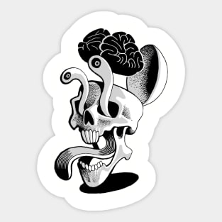 Twisted Skull Sticker